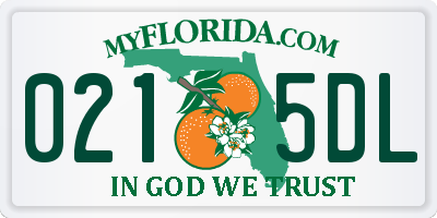 FL license plate 0215DL