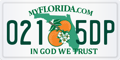 FL license plate 0215DP