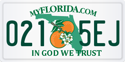 FL license plate 0215EJ