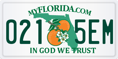 FL license plate 0215EM