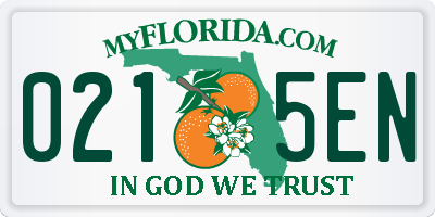 FL license plate 0215EN