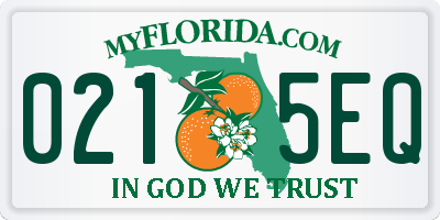 FL license plate 0215EQ