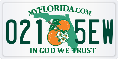 FL license plate 0215EW