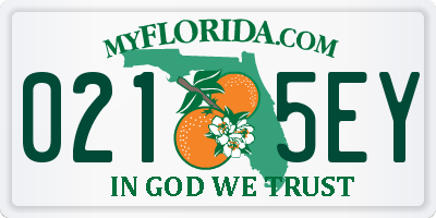 FL license plate 0215EY