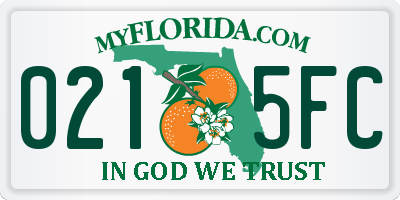 FL license plate 0215FC