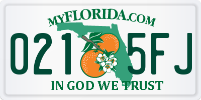 FL license plate 0215FJ
