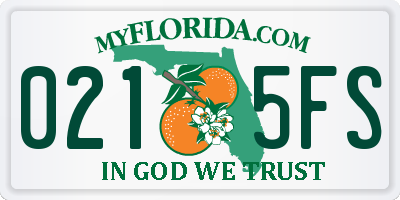 FL license plate 0215FS