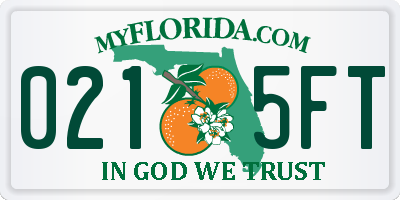 FL license plate 0215FT