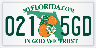 FL license plate 0215GD