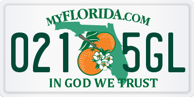 FL license plate 0215GL