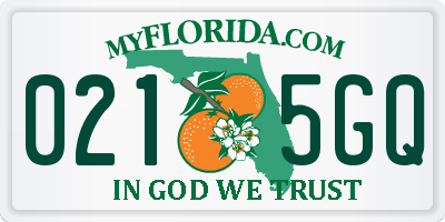 FL license plate 0215GQ