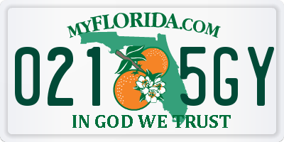 FL license plate 0215GY