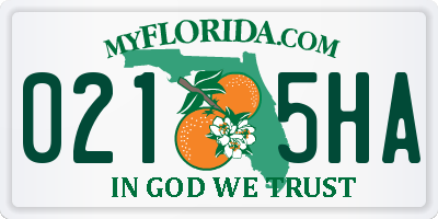 FL license plate 0215HA