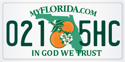 FL license plate 0215HC