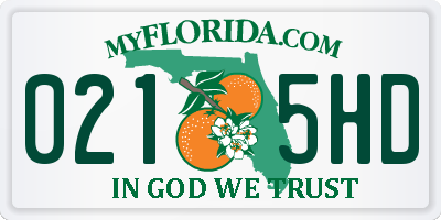 FL license plate 0215HD