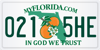 FL license plate 0215HE
