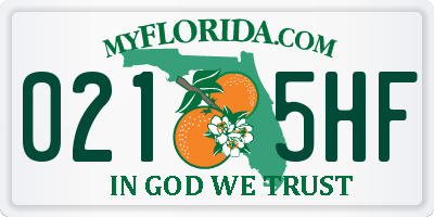 FL license plate 0215HF