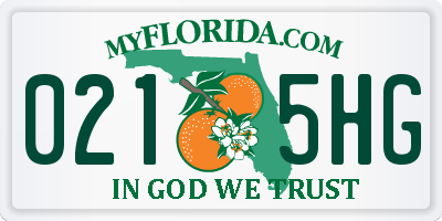 FL license plate 0215HG