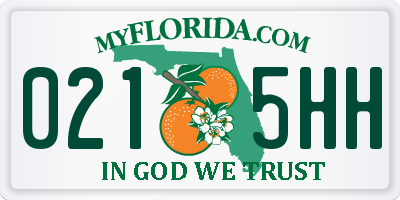 FL license plate 0215HH