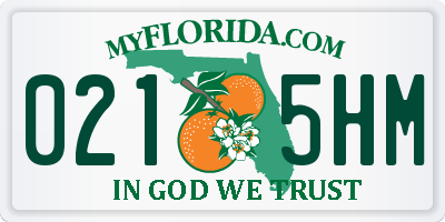 FL license plate 0215HM