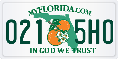 FL license plate 0215HO