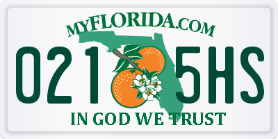 FL license plate 0215HS