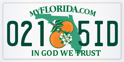 FL license plate 0215ID