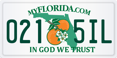 FL license plate 0215IL
