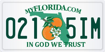 FL license plate 0215IM