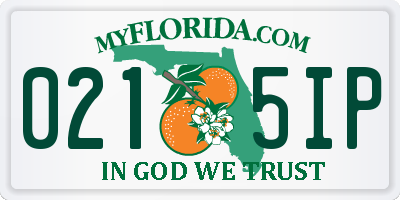 FL license plate 0215IP