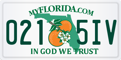 FL license plate 0215IV