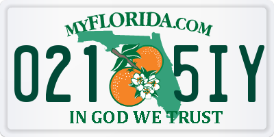 FL license plate 0215IY
