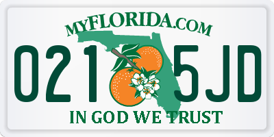 FL license plate 0215JD