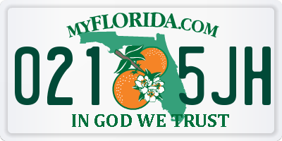FL license plate 0215JH