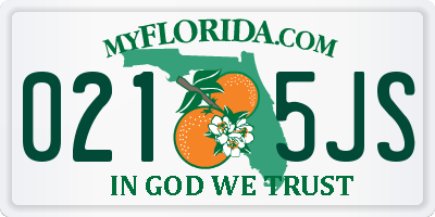 FL license plate 0215JS