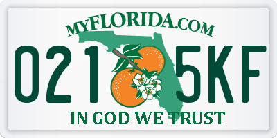 FL license plate 0215KF