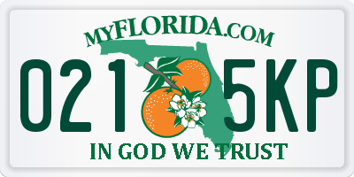 FL license plate 0215KP