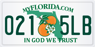 FL license plate 0215LB