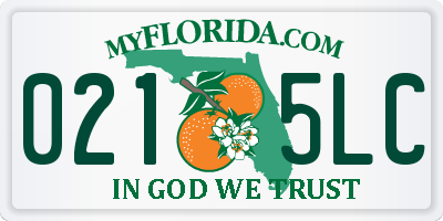 FL license plate 0215LC