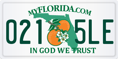 FL license plate 0215LE