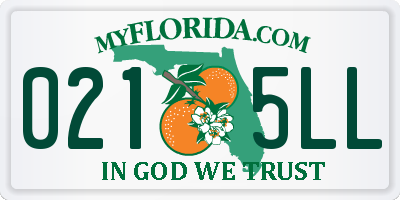 FL license plate 0215LL