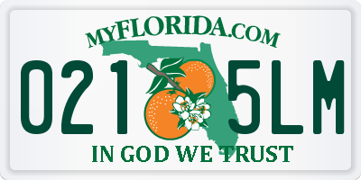 FL license plate 0215LM
