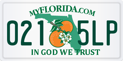 FL license plate 0215LP