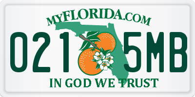 FL license plate 0215MB