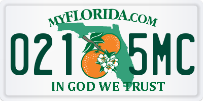 FL license plate 0215MC