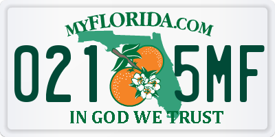 FL license plate 0215MF