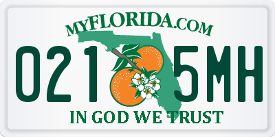 FL license plate 0215MH