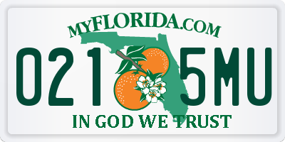 FL license plate 0215MU