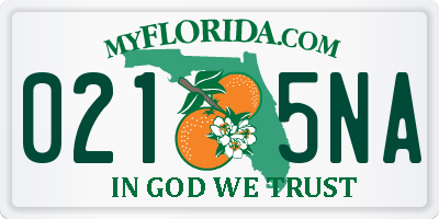 FL license plate 0215NA
