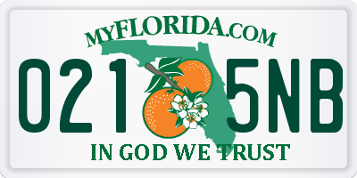 FL license plate 0215NB